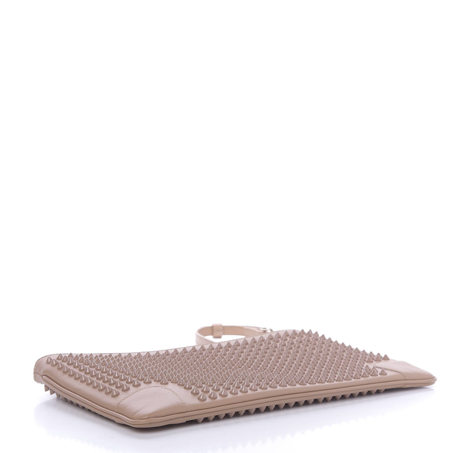 Christian Louboutin Calfskin Studded Loubiposh Chain Clutch Nude 4 of 13