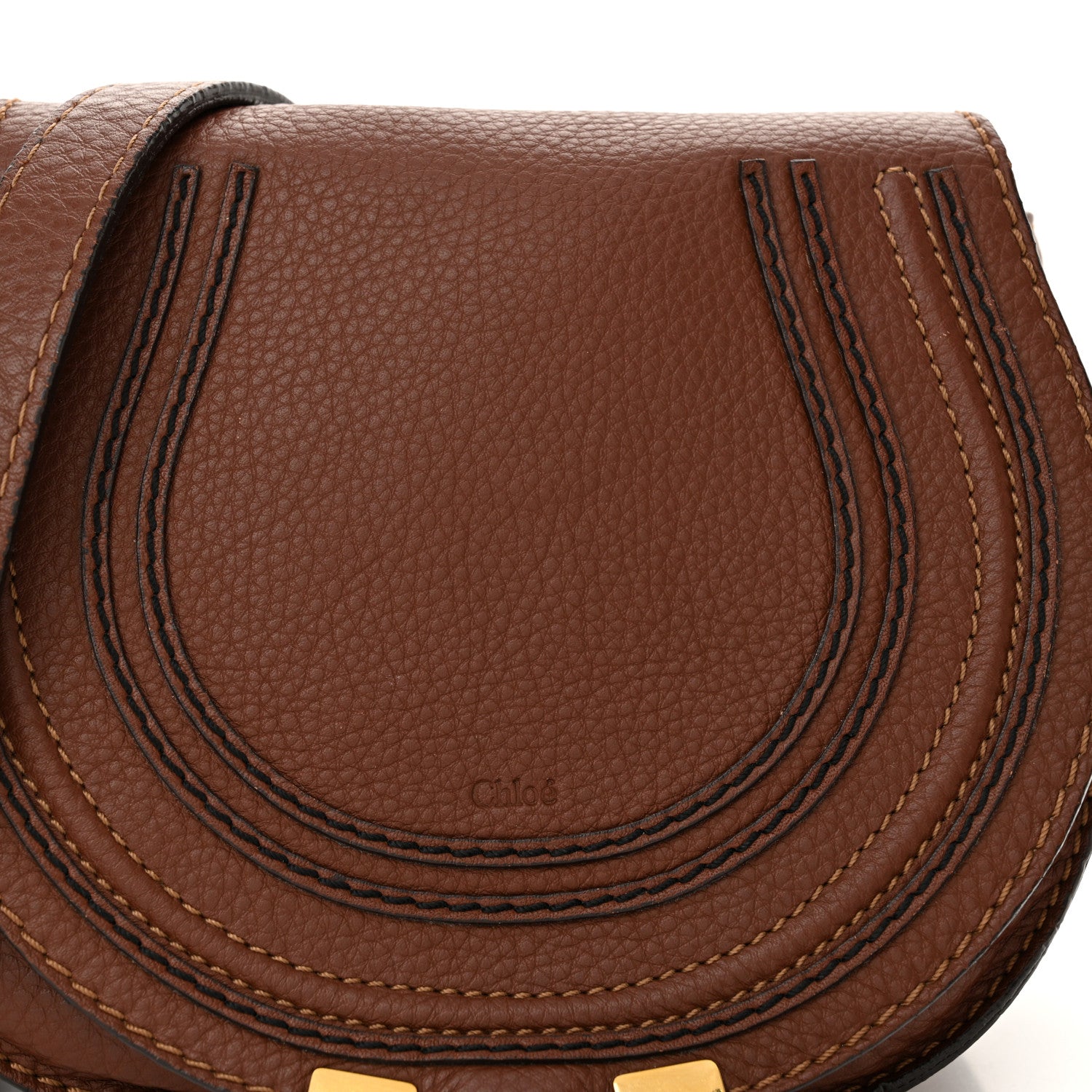 Chloe Calfskin Small Marcie Round Crossbody Bag Caramel 8 of 17