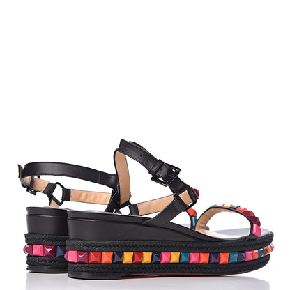 Christian Louboutin Calfskin Rope Cataclou 60 Platform Sandals 41 Black Multi 4 of 8