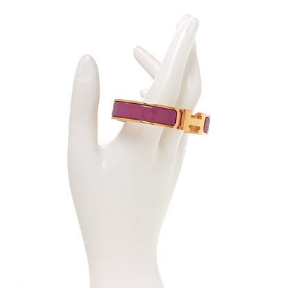 Hermes Enamel Narrow Clic Clac H Bracelet PM Rose Patch 2 of 4