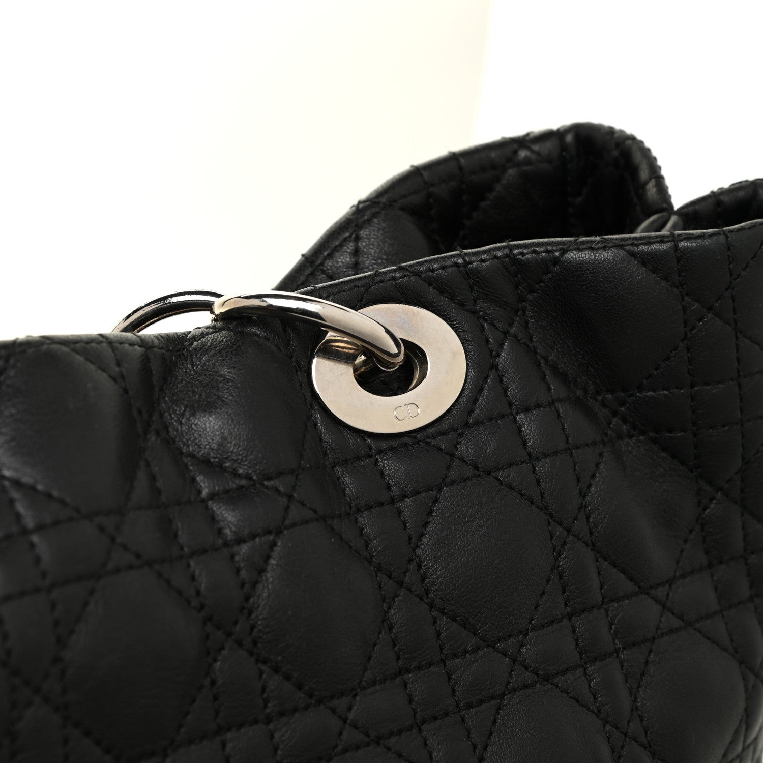 Christian Dior Lambskin Cannage Large Dior Soft Shopping Tote Black 18 of 22
