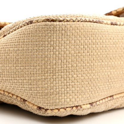 Gucci Raffia Elaphe Matelasse Small GG Marmont Shoulder Bag Natural Cream Brown 9 of 10