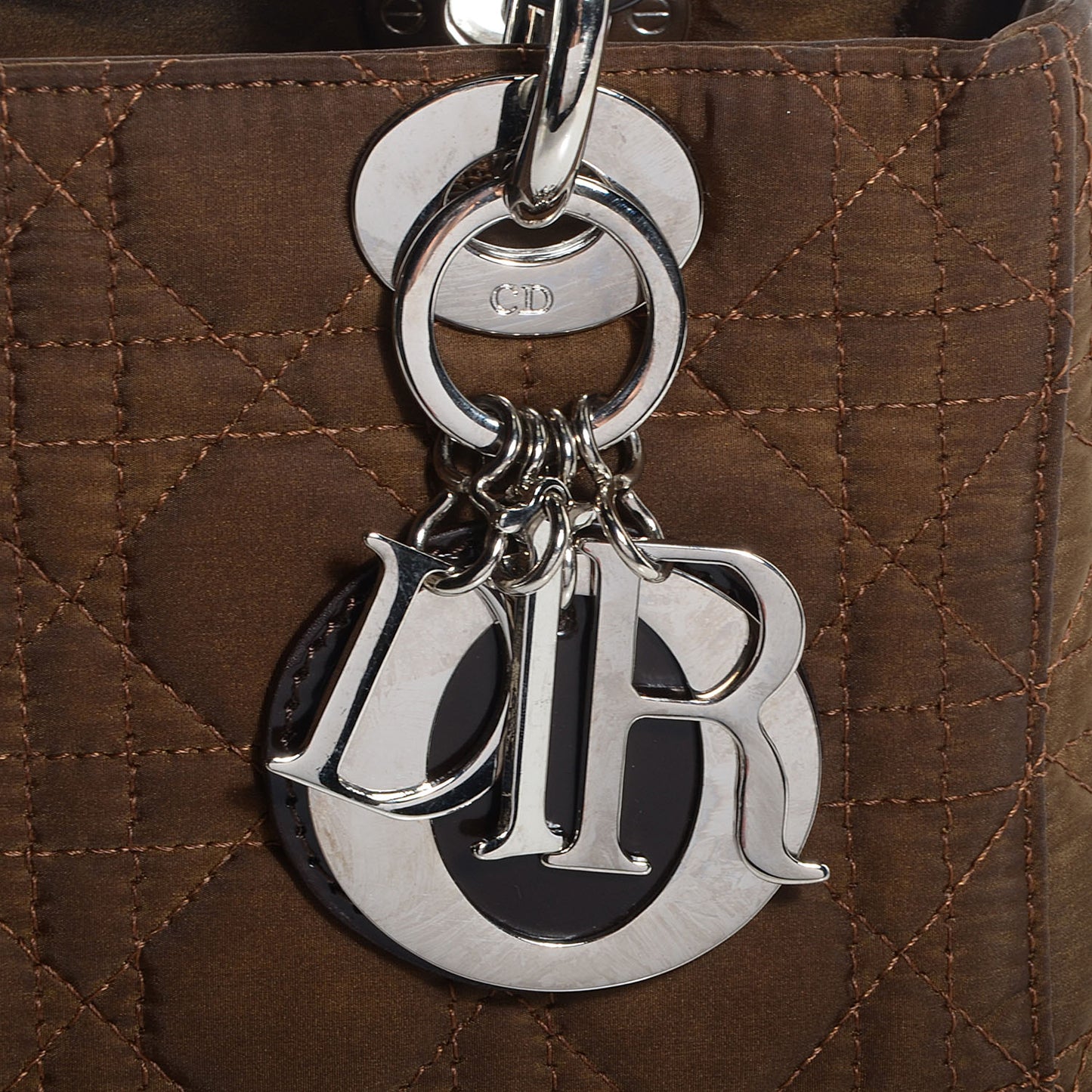 Nylon Cannage Medium Lady Dior Brown