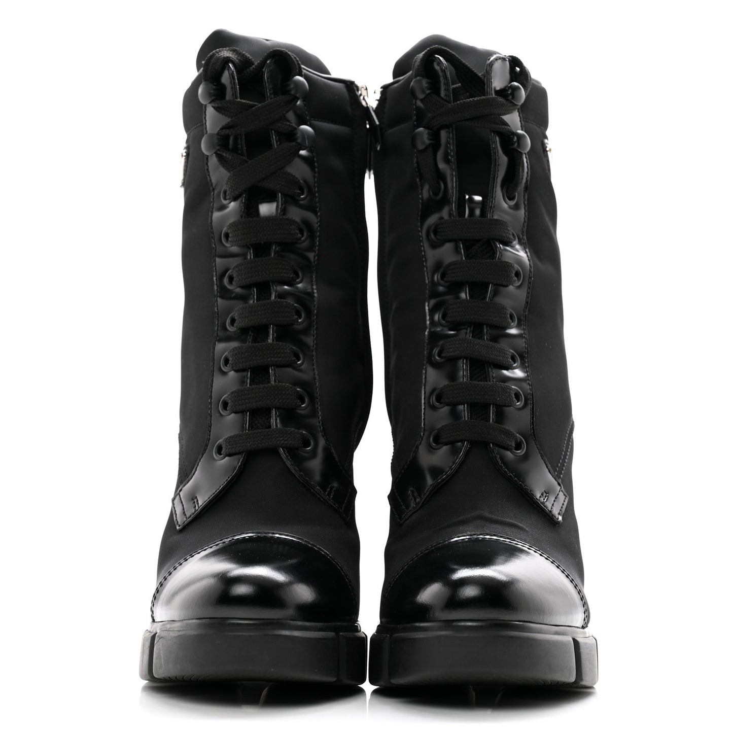 Spazzolato Re-Nylon Metal Triangle Logo 110mm Ankle Boots 40 Black