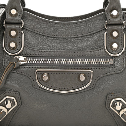 Balenciaga Chevre Silver Metallic Edge Hardware Mini City Gris Acier 9 of 10