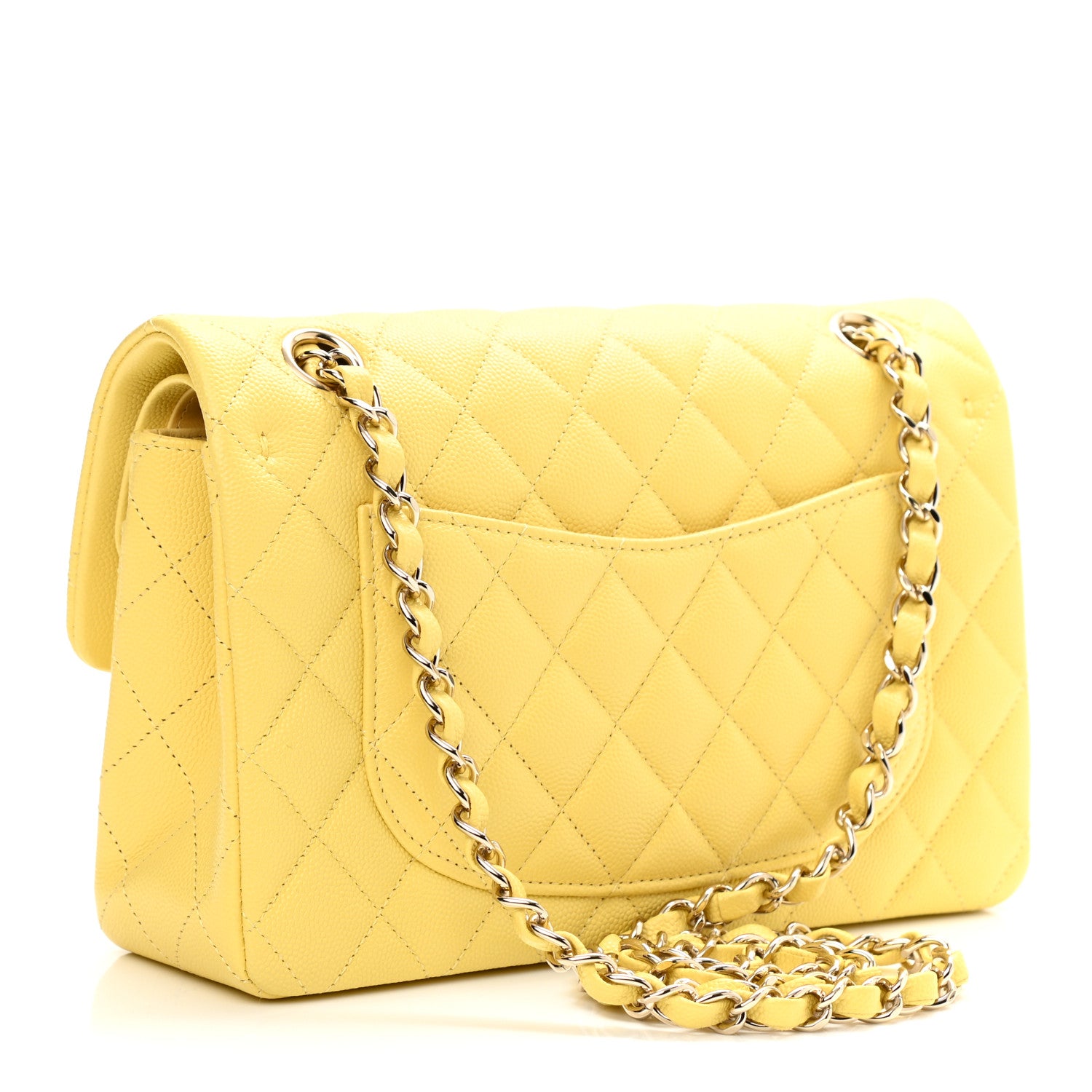 Chanel Caviar Quilted Small Double Flap Yellow 3 of 11