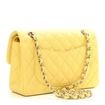 Chanel Caviar Quilted Small Double Flap Yellow 3 of 11