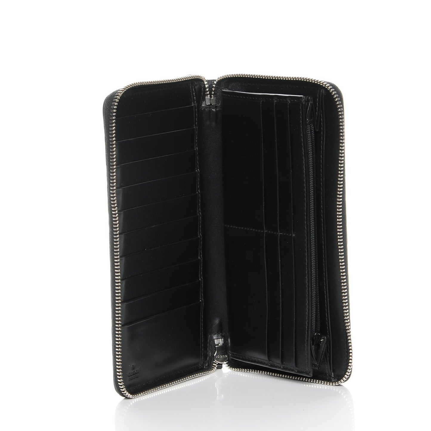 Guccissima Signature Zip Around Organizer Wallet Black