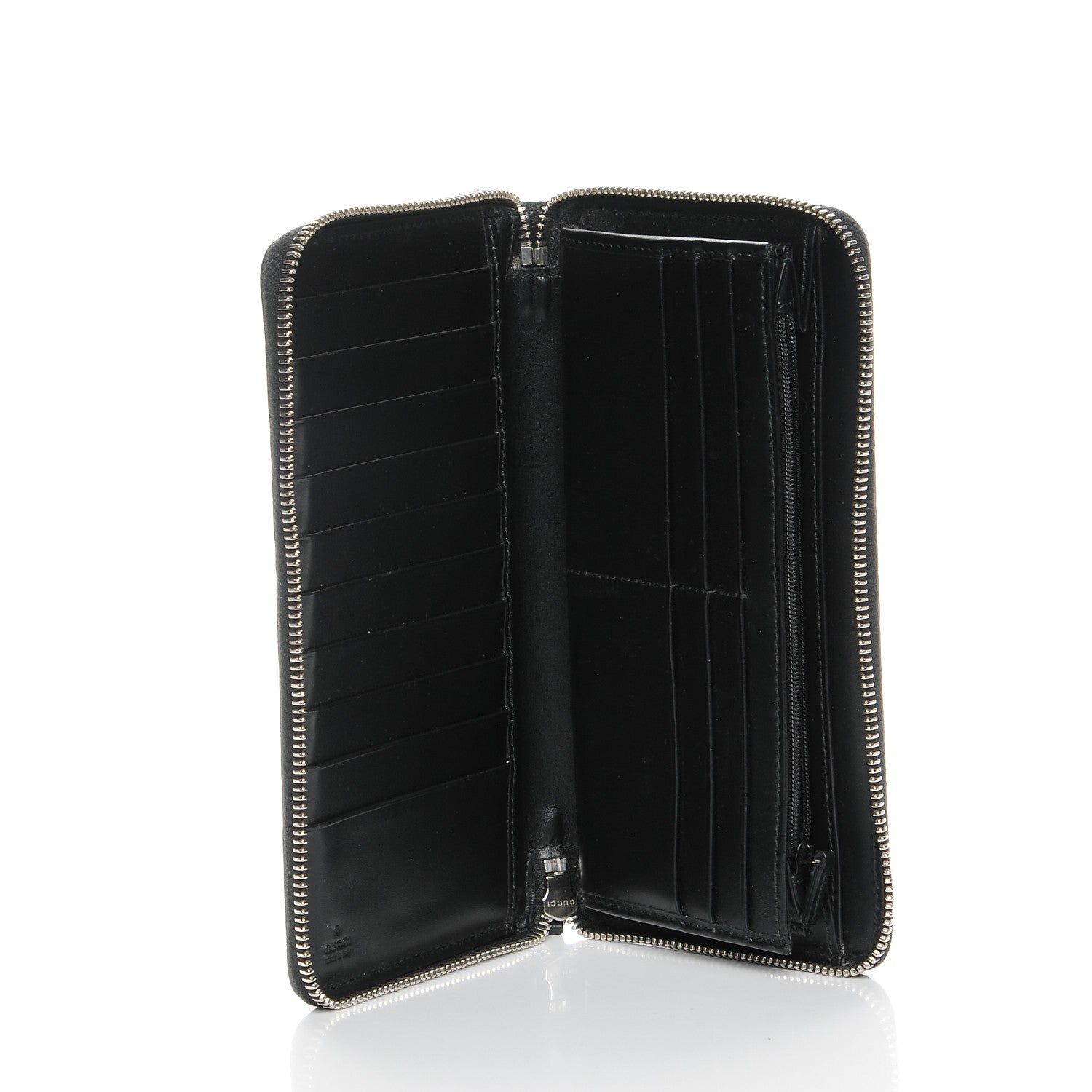 Gucci Guccissima Signature Zip Around Organizer Wallet Black 5 of 7