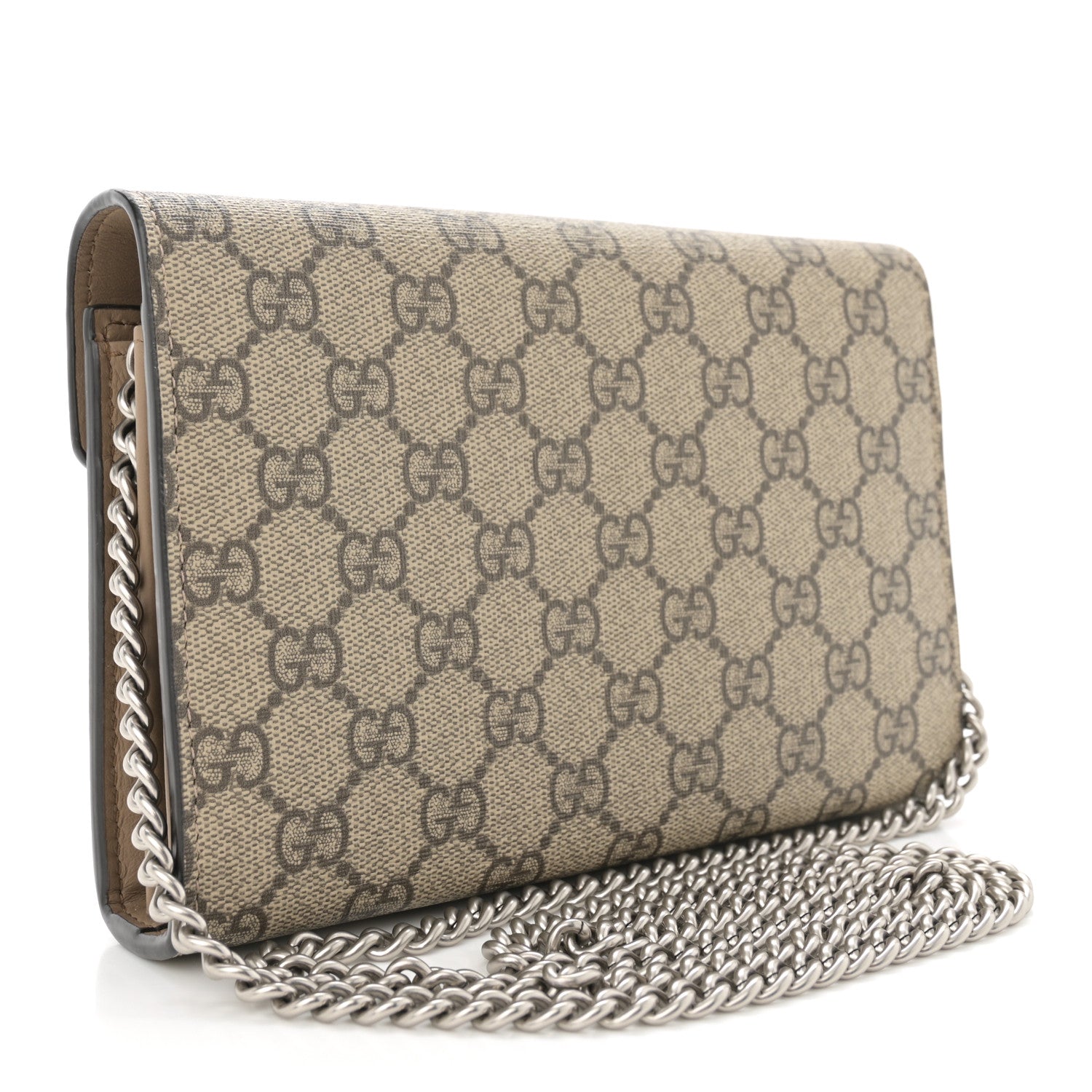 Gucci GG Supreme Monogram Mini Dionysus Chain Wallet Beige Taupe 3 of 14