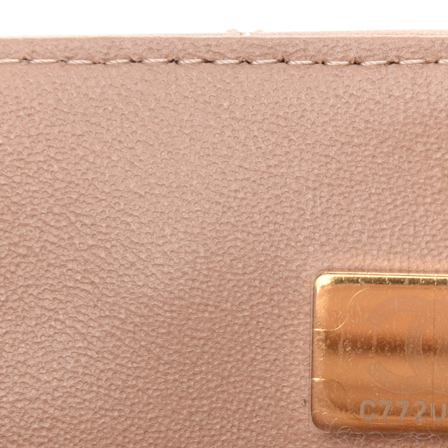 Lambskin Quilted Mini Top Handle Rectangular Flap Beige
