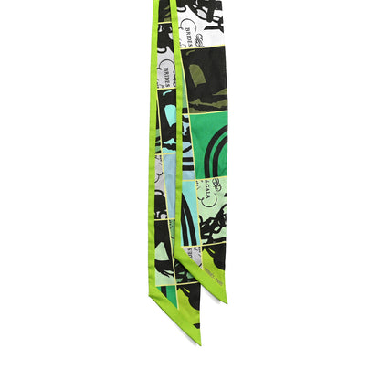 Hermes Silk Soie en Desordre Twilly Vert Fluo Kaki Ciel 2 of 4