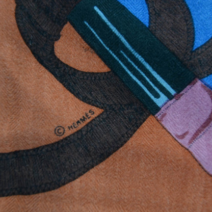 Hermes Cashmere Silk Eperon D Or Fringe Scarf 90 5 of 6