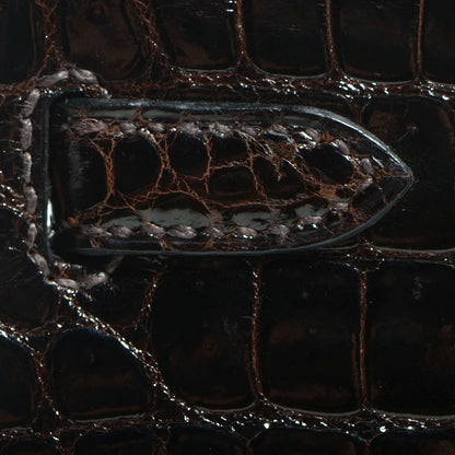Hermes Shiny Porosus Crocodile Kelly Sellier 25 Cocoan 28 of 28