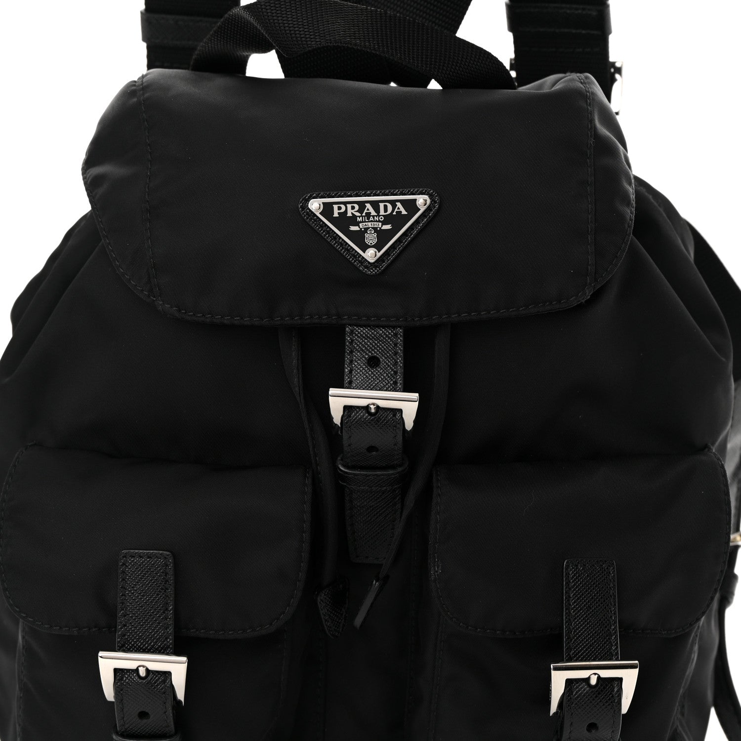 Prada Tessuto Nylon Saffiano Small Backpack Black 10 of 13