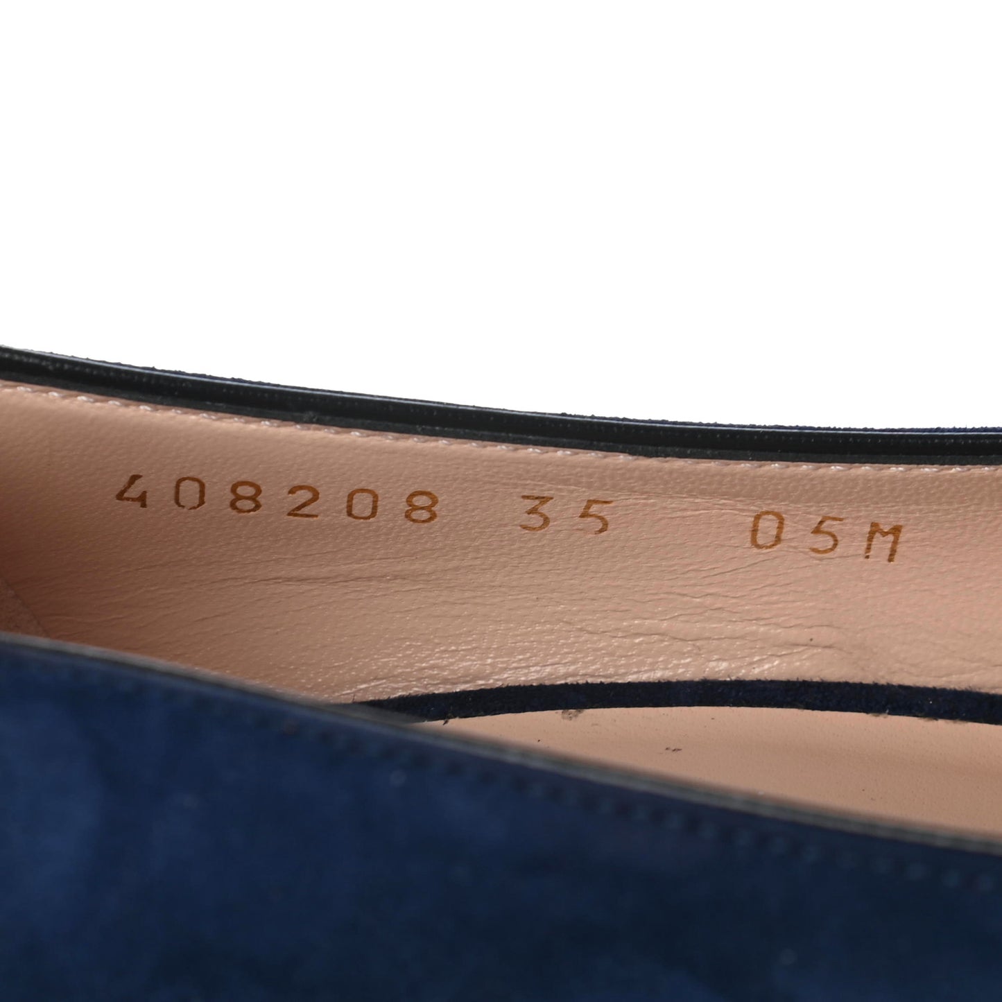 Kid Scamosciato GG Marmont Fringe 50mm Loafer Pumps 35 Blue Ink