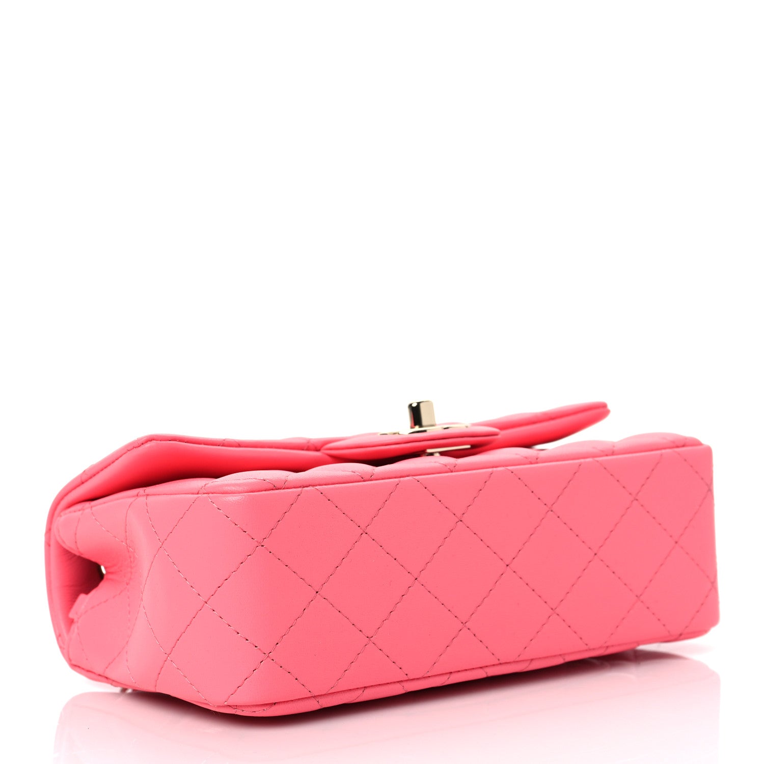Chanel Lambskin Quilted Mini Rectangular Flap Pink 4 of 9