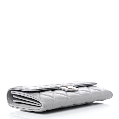Chanel Caviar Quilted Large Flap Wallet Grey 4 of 9