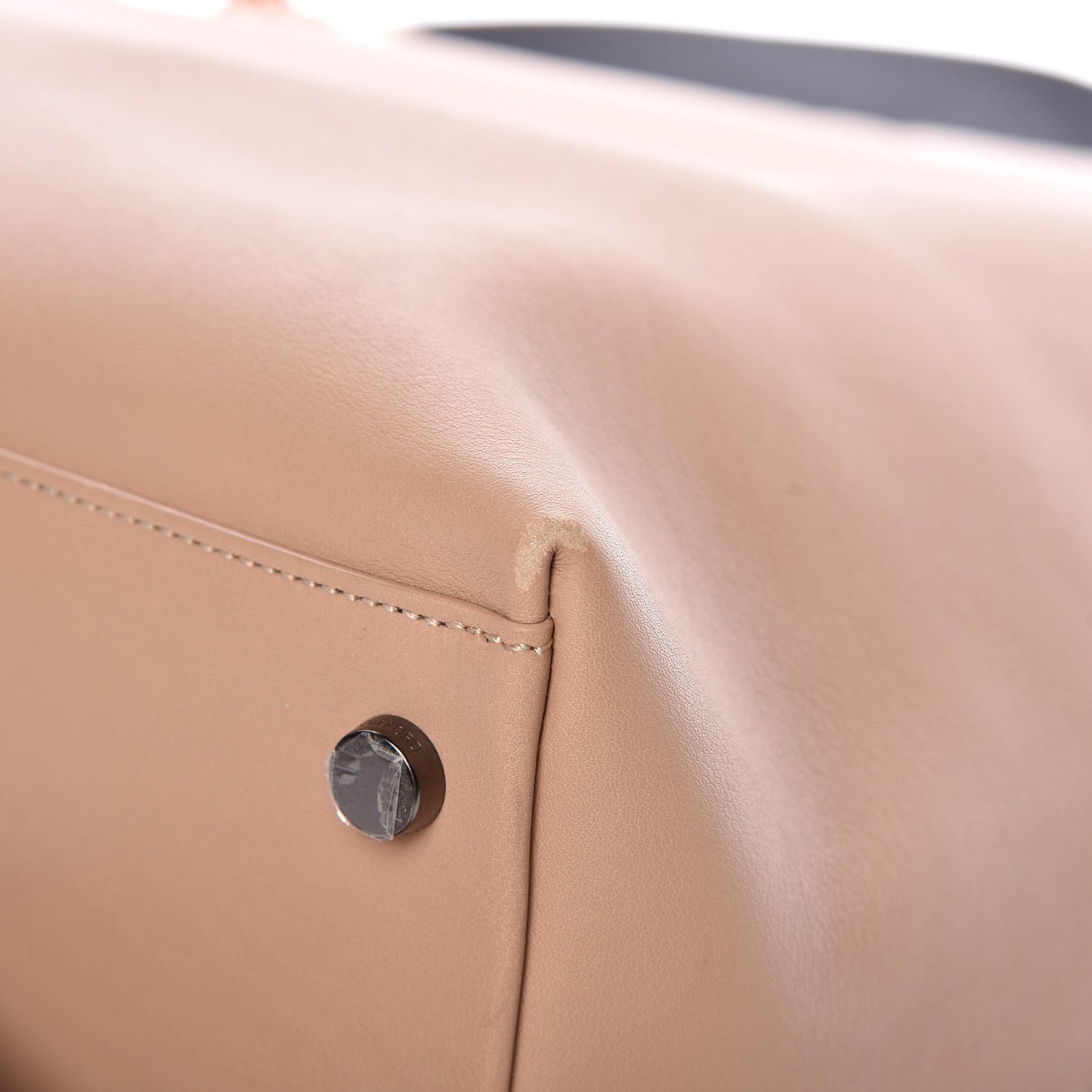 Calfskin Fisherman Hook Drawstring Hobo Bag Blush Nude