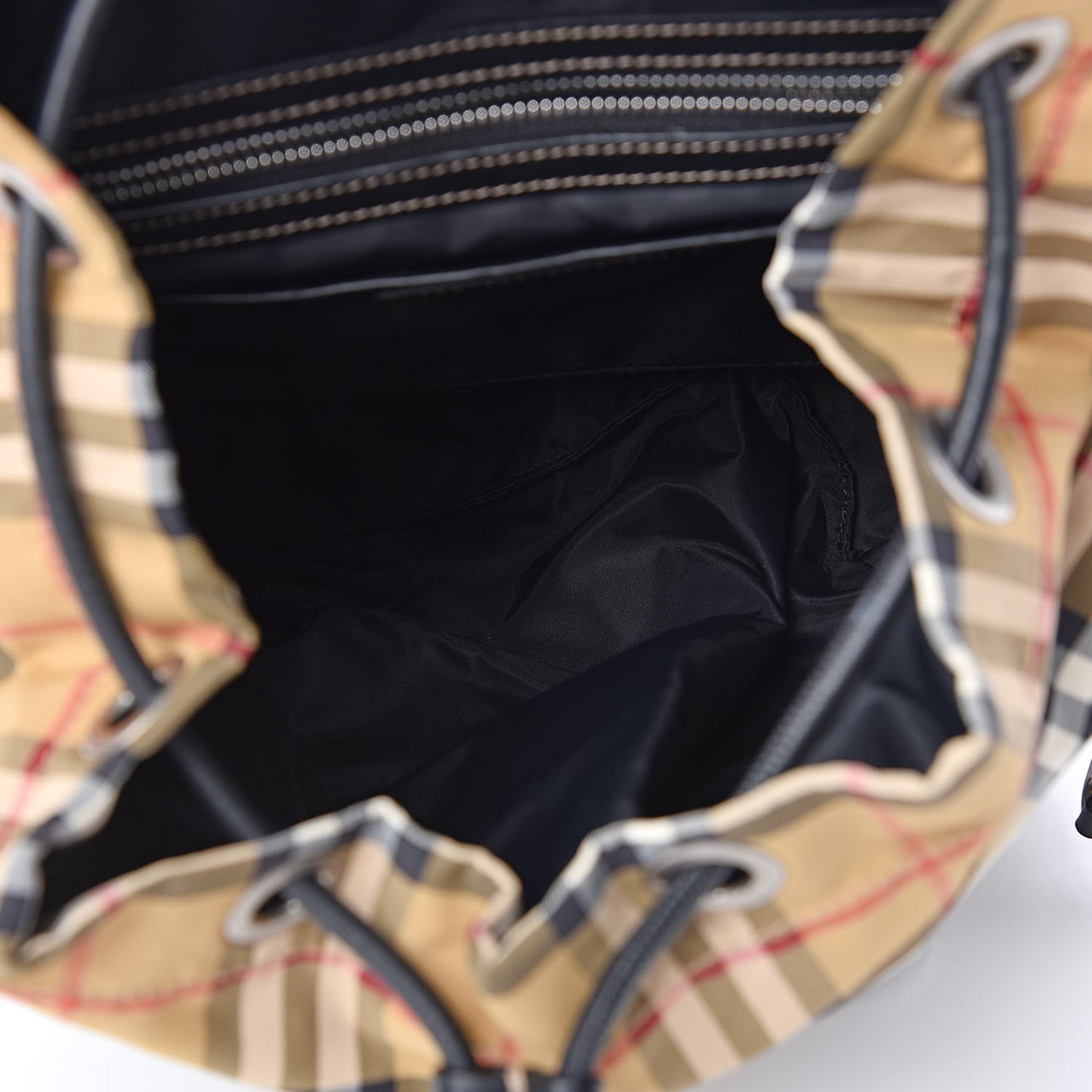 Nylon Vintage Check Medium Rucksack Backpack Antique Yellow