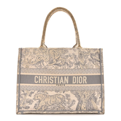 Christian Dior Canvas Embroidered Medium Dioriviera Toile De Jouy Book Tote Gray 1 of 17