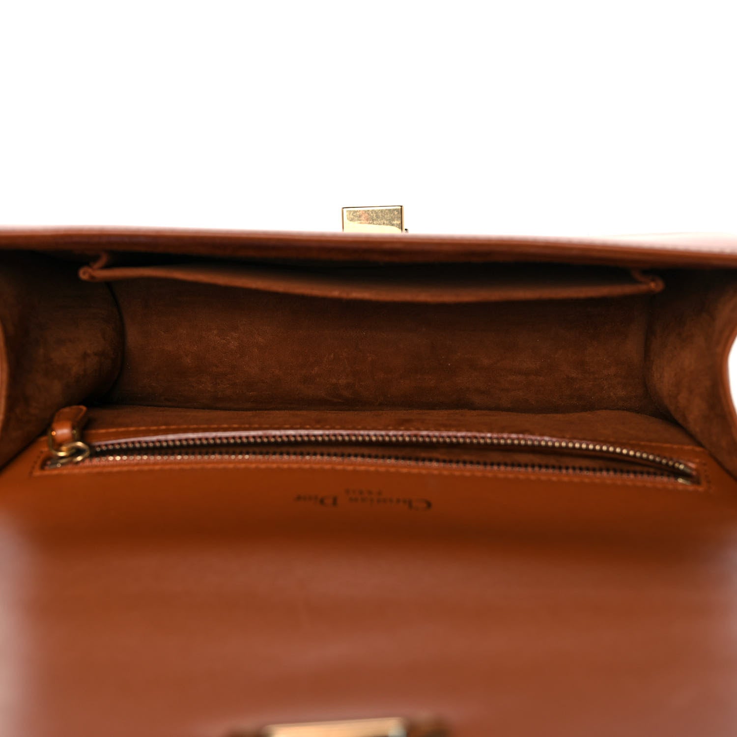 Christian Dior Lambskin Studded Medium Diorama Flap Bag Brown 4 of 9