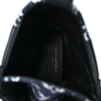 Louis Vuitton Calfskin Monogram Denim Laureate Platform Desert Boots 37 Grey 8 of 8