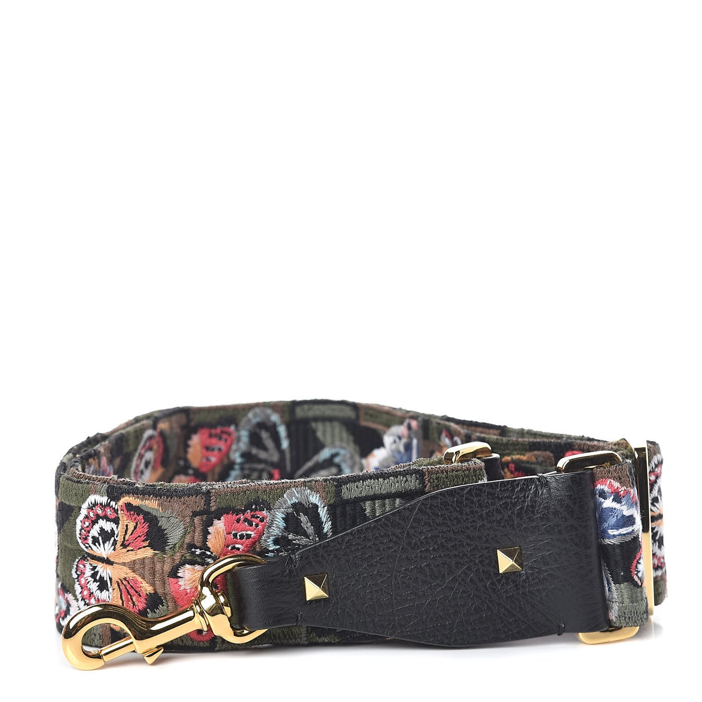 Canvas Camubutterfly Rockstud Guitar Strap Multicolor