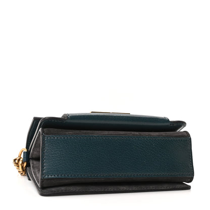 Givenchy Goatskin Suede Mini GV3 Shoulder Bag Prussian Blue Grey 4 of 9