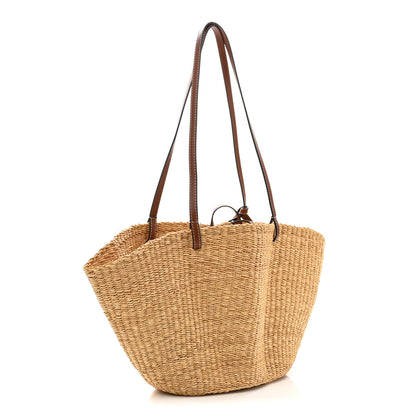 Loewe Calfskin Raffia Paulas Ibiza Small Basket Tote Bag Natural Pecan 3 of 11
