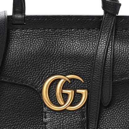 Gucci Calfskin Small GG Marmont Top Handle Bag Black 8 of 10