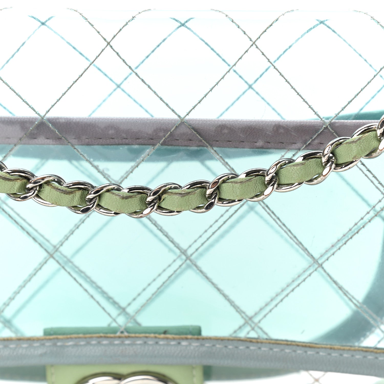 Chanel Lambskin PVC Quilted Medium Coco Splash Flap Blue Green 12 of 12