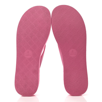Gucci Rubber Chevron Womens GG Thong Sandals 40 Pink Tropical Flower 5 of 8