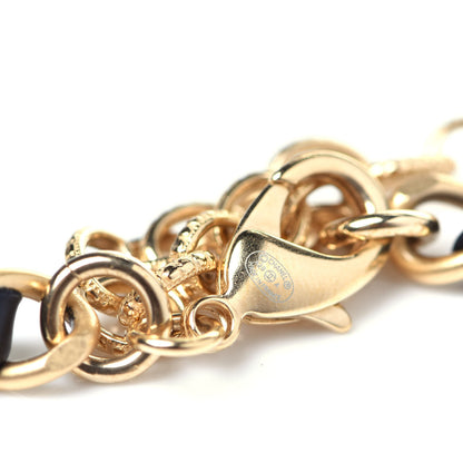 Chanel Calfskin Crystal Chain Camellia Belt 85 Black Gold 5 of 8