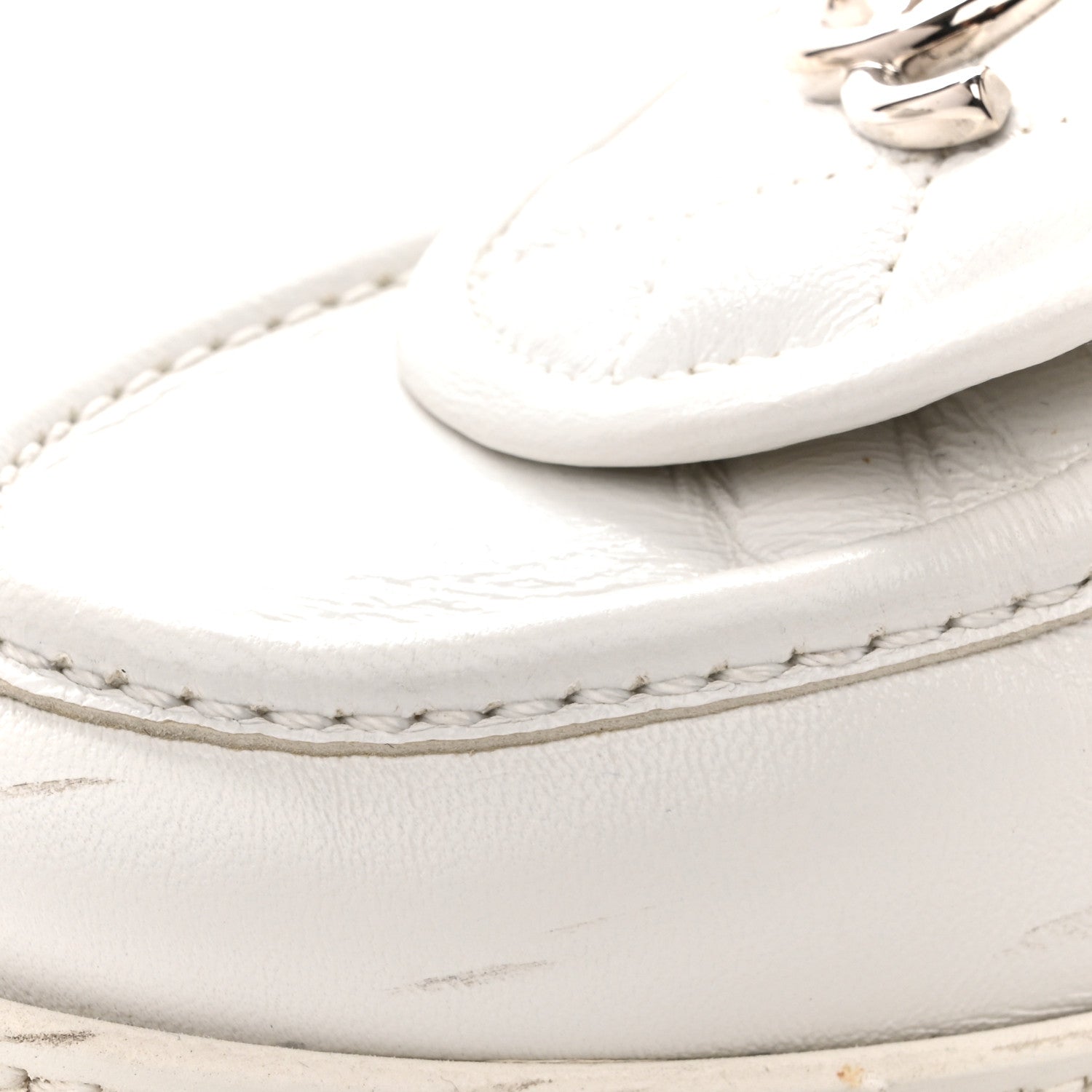 Chanel Shiny Lambskin Quilted CC Turnlock Loafers 40 White 12 of 13