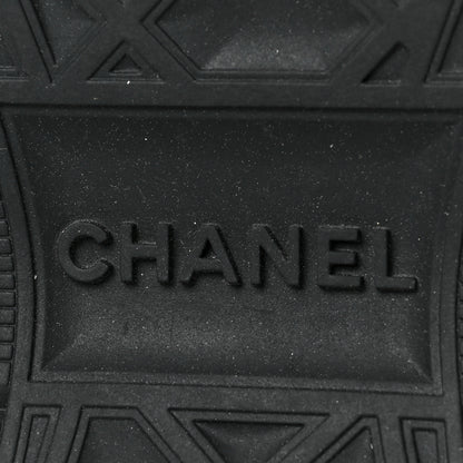 Chanel Velvet Calfskin Mixed Fibers CC Sneakers 40 Ivory Black 7 of 8
