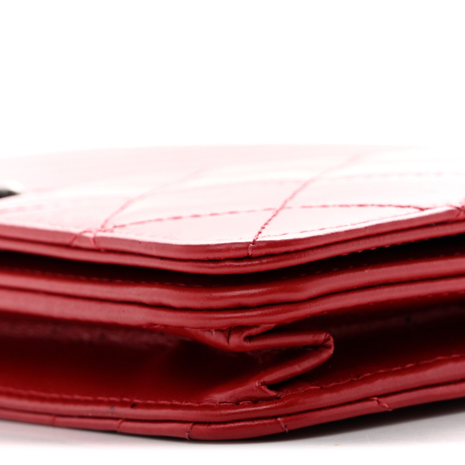 Chanel Glazed Calfskin Quilted Coco Boy Wallet On Chain WOC Red 10 of 13