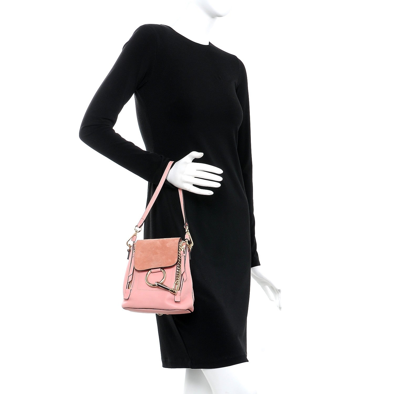 Chloe Suede Calfskin Mini Faye Backpack Washed Pink 2 of 8