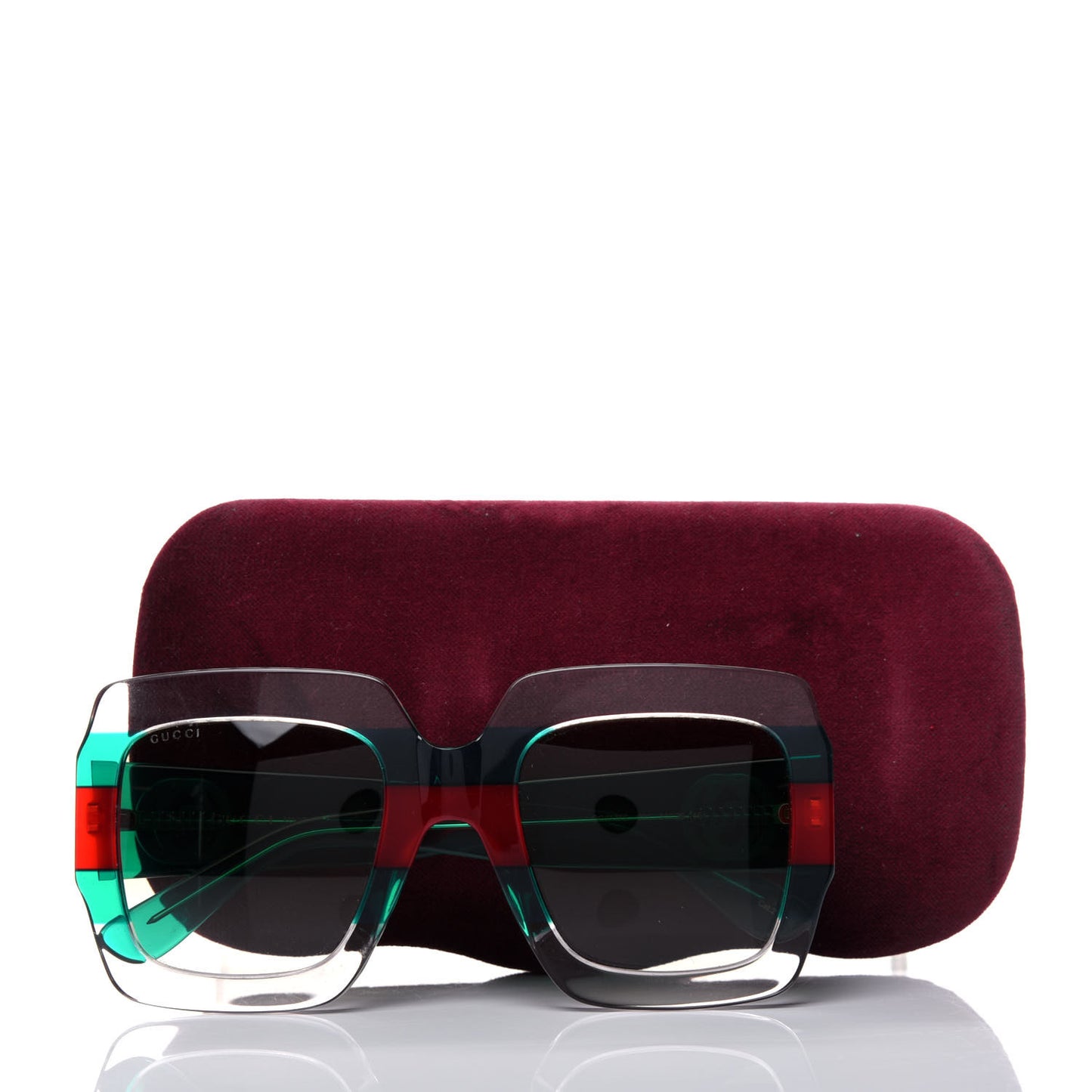 Square Web Frame GG0178S Sunglasses Green Red