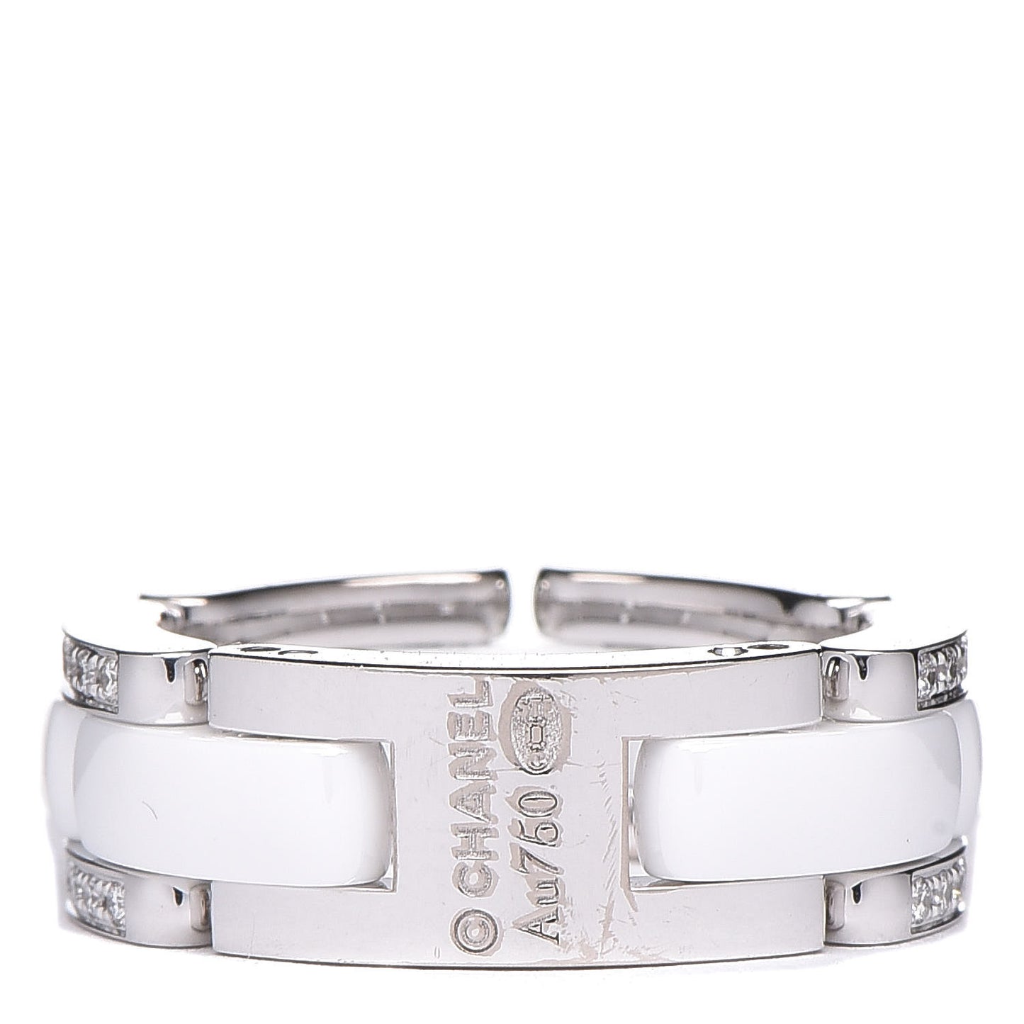 18K White Gold Ceramic Diamond Medium Ultra Ring White 49 4.75