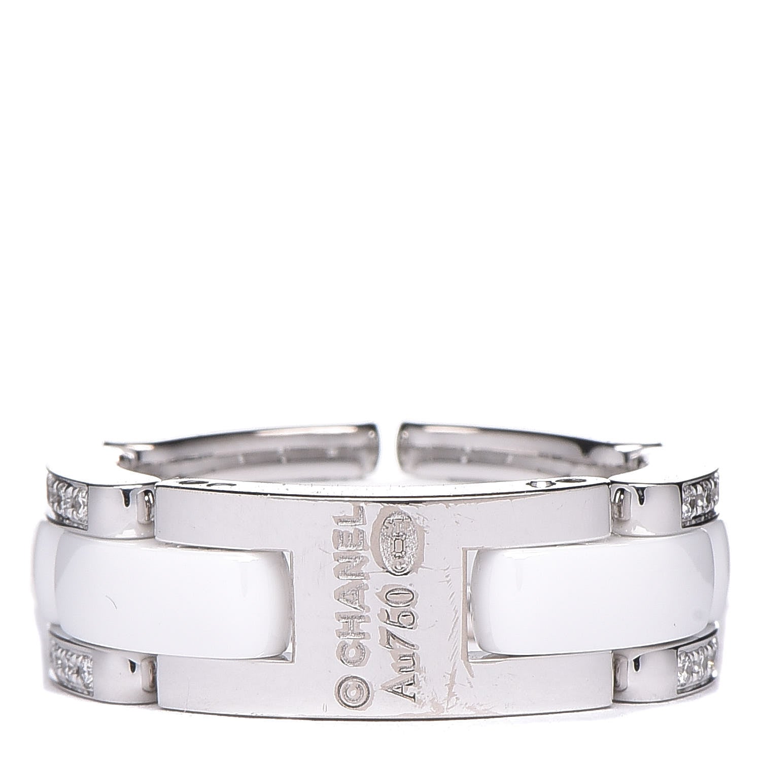 Chanel 18K White Gold Ceramic Diamond Medium Ultra Ring White 49 4.75 4 of 5