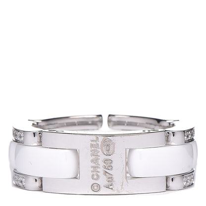 Chanel 18K White Gold Ceramic Diamond Medium Ultra Ring White 49 4.75 4 of 5