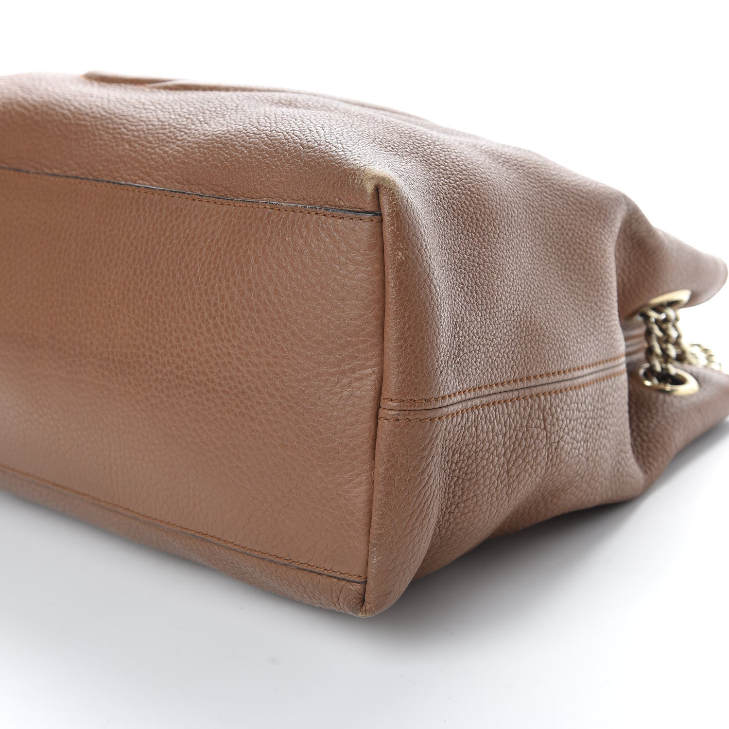 Gucci Pebbled Calfskin Medium Soho Chain Shoulder Bag Maple Brown 7 of 10