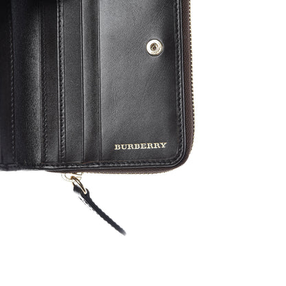 Burberry Haymarket Check Medium Burleigh Zip Wallet Chocolate 6 of 11