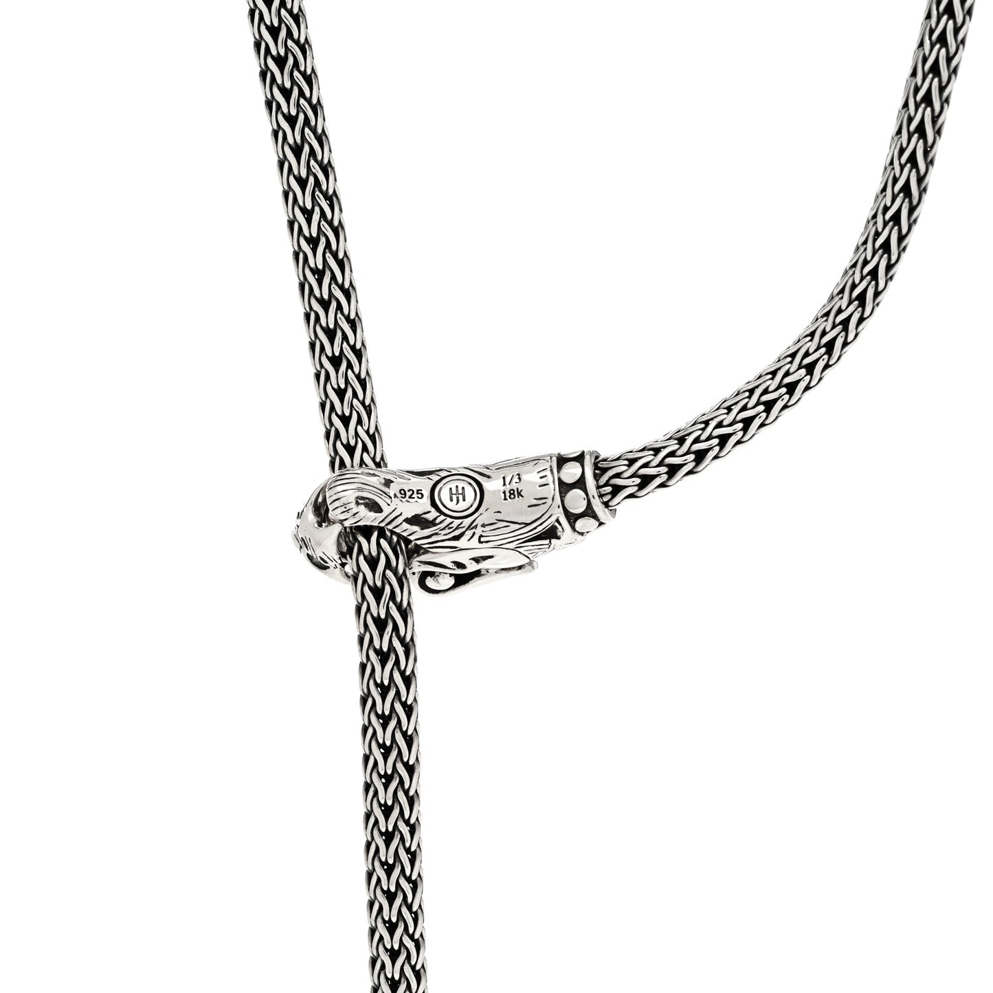 Sterling Silver 18K Yellow Gold Legends Naga Dragon Lariat Necklace