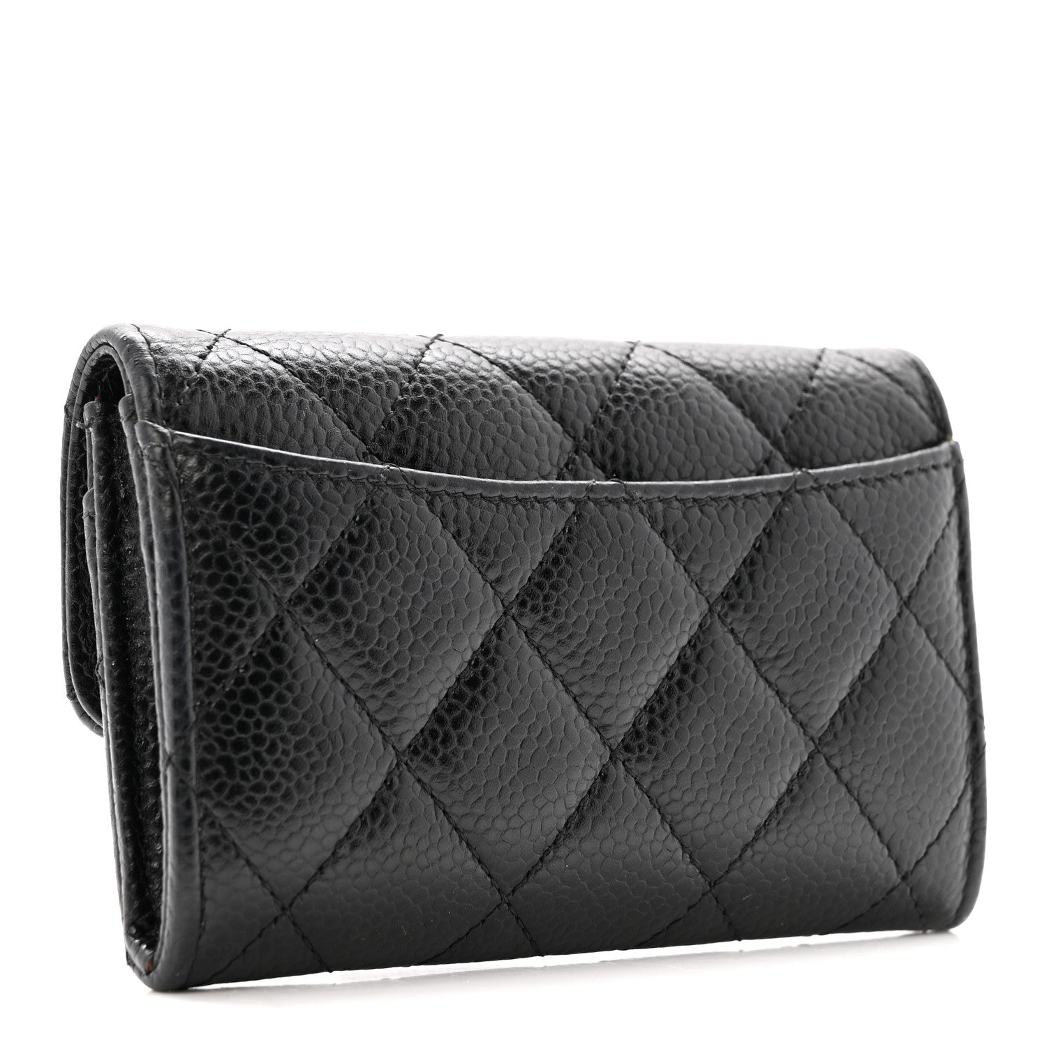 Chanel Caviar Quilted Flap Card Holder Wallet Black 3 of 10