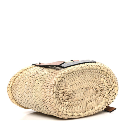 Loewe X MY NEIGHBOR TOTORO Raffia Small Dust Bunnies Basket Tote Bag Black Tan 4 of 10