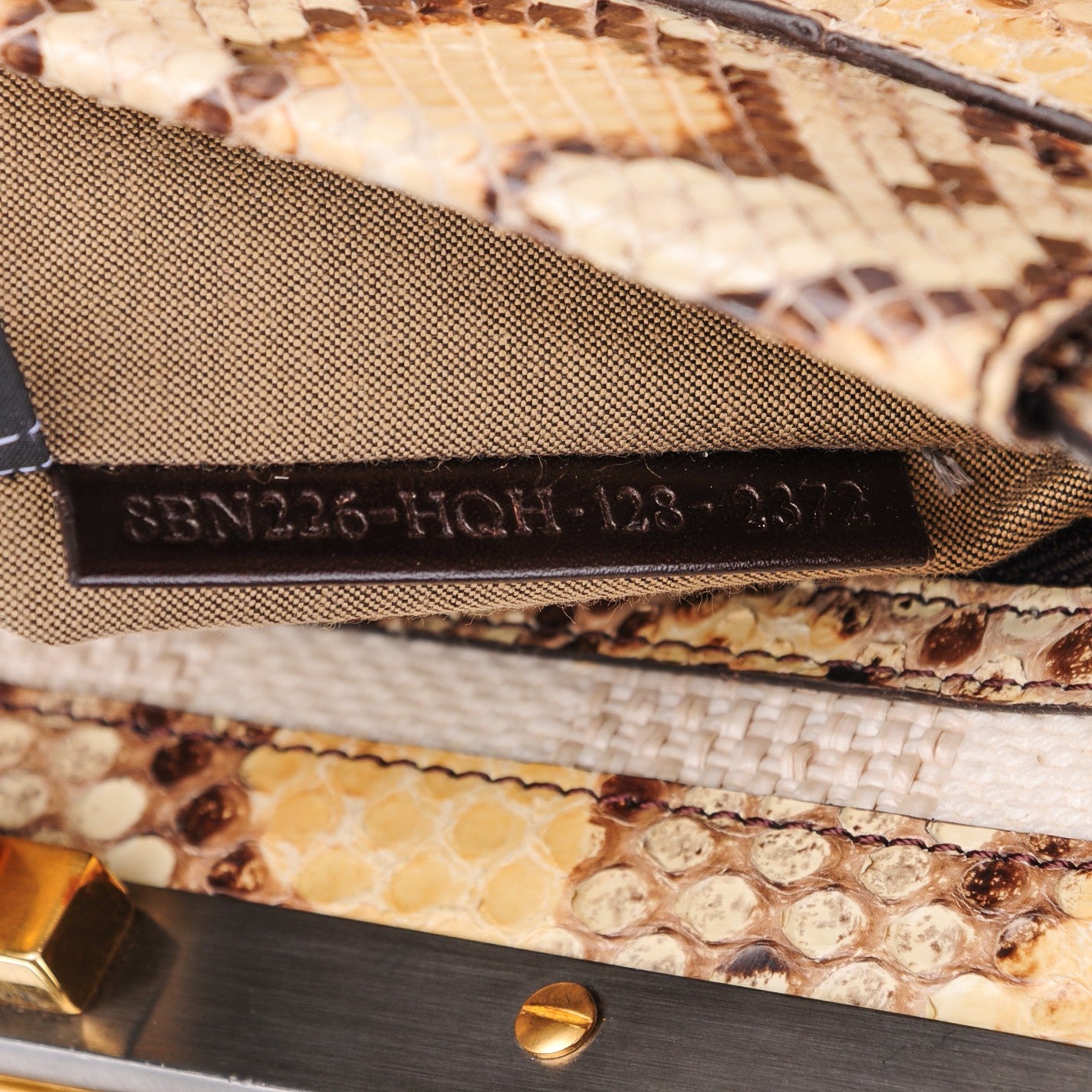 Python Medium Peekaboo Iconic Satchel Tan