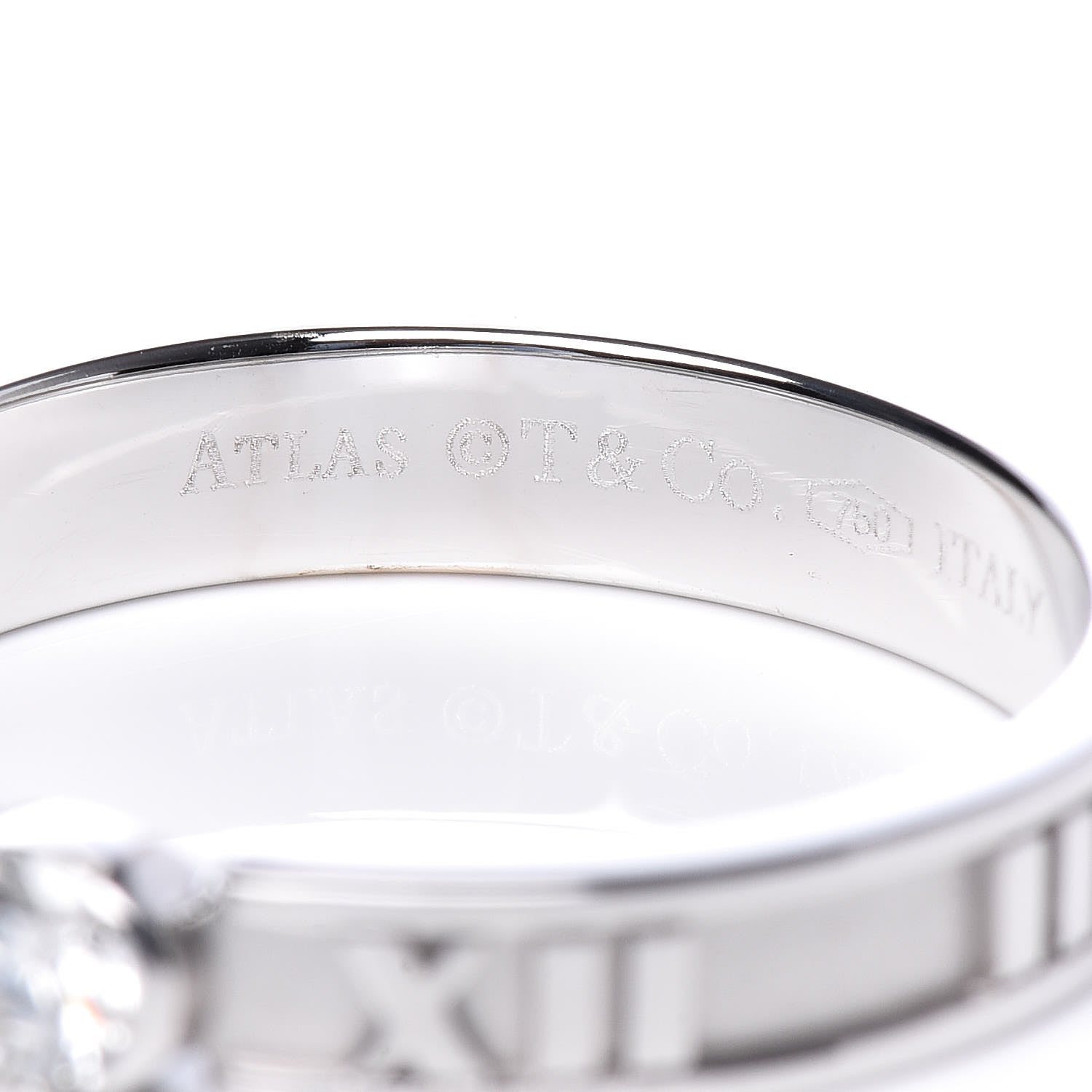 Tiffany 18K White Gold Diamond Atlas Ring 50 5.5 4 of 6