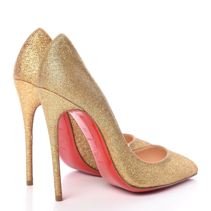 Christian Louboutin Glitter Mini Pigalle Follies 120 Pumps 35 Gold 4 of 10
